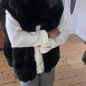 Elegant dark brown genuine Fur Women's Vest